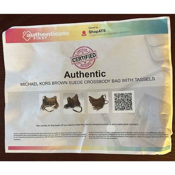 Michael Kors Billy Fringe Suede & Leather Brown Purse Authenticated - Picture 13 of 13